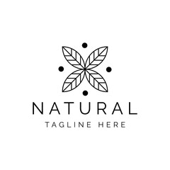 abstract nature leaves logo design