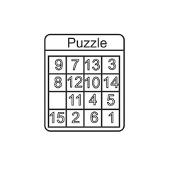 15 puzzle. Sliding fifteen game for kids. Vector illustration