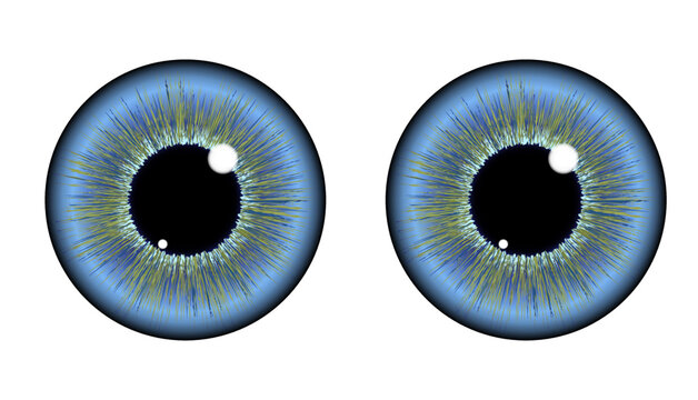 blue eye with reflection for comic, banner or others