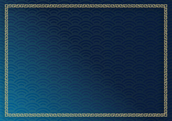 Obraz premium Chinese frame with oriental Asian elements on color background