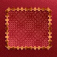 Chinese frame with oriental Asian elements on color background