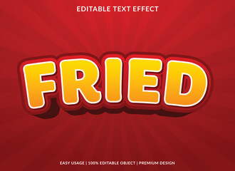fried text effect template use for business logo and brand
