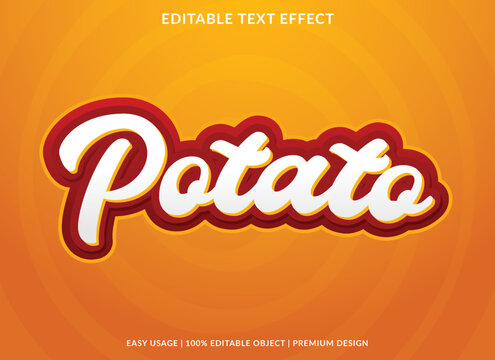 potato text effect template use for business logo and brand
