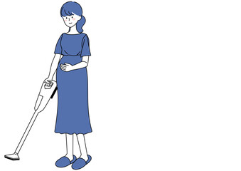 掃除機をかける妊婦