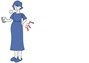 掃除で腰を痛めた妊婦