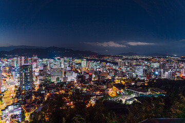Fototapeta na wymiar View of night of Seoul city, Seoul, Korea
