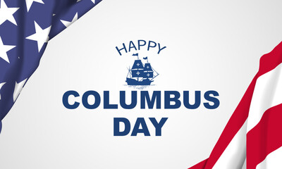columbus Day Background Design. Banner, Poster, Greeting Card. Vector Illustration.