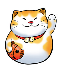 cartoon yellow cat of Japan's fortune