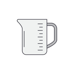 measuring jug icon in color, isolated on white background 