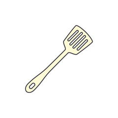 kitchen turner, turning spatula icon in color, isolated on white background 