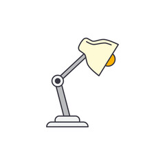 Bedroom lamp, bedside lamp table lamp icon in color, isolated on white background 