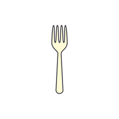 Fork platter icon in color, isolated on white background 
