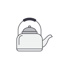 kettle icon in color, isolated on white background 