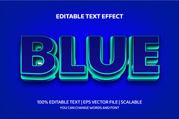 Blue 3d style Editable text effect