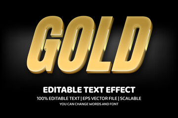 Gold 3d text style Editable text effect