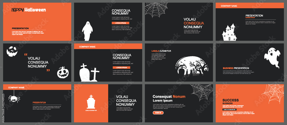 Canvas Prints presentation and slide layout background. design halloween template. use for business keynote, prese
