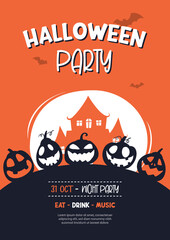 Halloween party invitations or greeting cards background. Halloween  illustration template for banner, poster, flyer, sale, and all design.