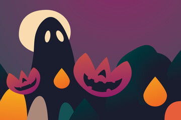 Halloween greeting cards background. Halloween illustration template for banner, poster, flyer, sale, and all design.