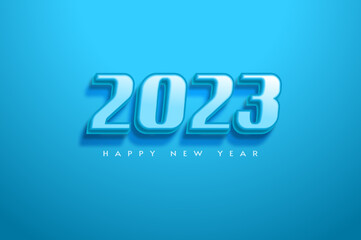 happy new year 2023 on blue