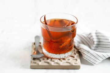 Wedang Uwuh, Traditional Warm Drink from Yogyakarta with Red Color.