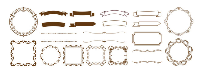 オシャレなフレーム。デザインテンプレート。ゴージャスな額のセット。