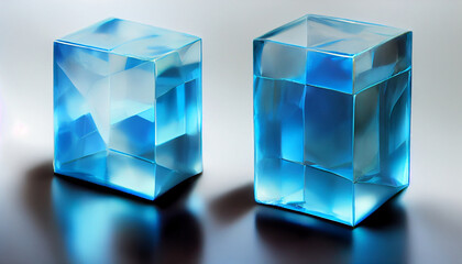  The cracked translucent mineral cubes - Digital Generate Images