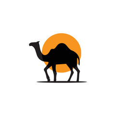 Black Camel Animal Logo Silhouette
