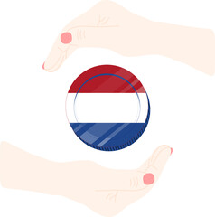 Dutch Flag vector hand drawn,EUR vector hand drawn