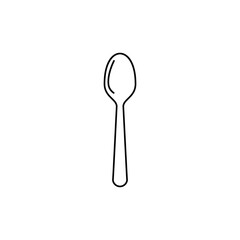  spoon icon in line style icon, isolated on white background