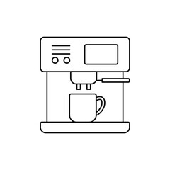Coffee brewer icon in line style icon, isolated on white background