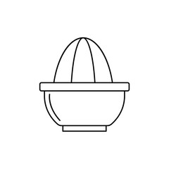 Citrus press, lemon squeezer, manual juicer icon in line style icon, isolated on white background