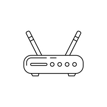 recommend clip art: wifi router, wifi modem icon in line style icon, isolated on white background