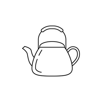 recommend clip art: kettle icon in line style icon, isolated on white background