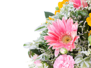 Gerbera bouquet on white background