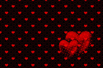 Abstract marbling heart pattern for fabric, tile design. background . Abstract heart with Ebru texture.