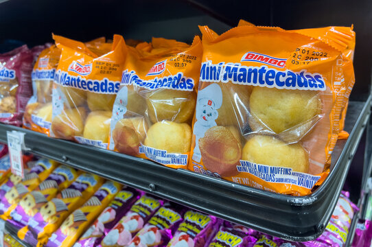 Los Angeles, CA, USA August 31st, 2022 Bimbo brand Vanilla Mini Mantecadas packages for sale at a local supermarket 