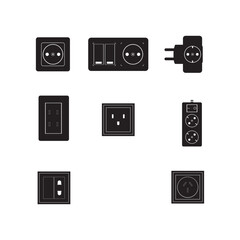 .Set of socket icon Free vector