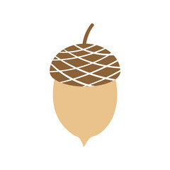 Simple illustration of acorn in a flat style