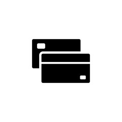 Simple And Clean Bank, Debit, Credit Card Silhouette Vector Icon Design