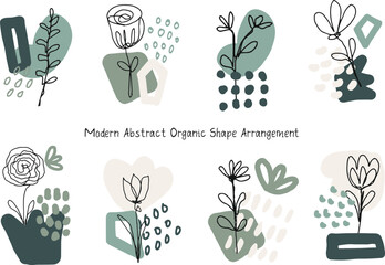 set of cute modern abstract organic shape clip art	