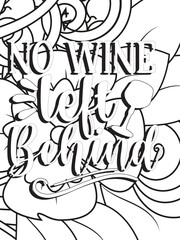 Funny-Quotes Coloring pages. Coloring page for adults and kids. Vector Illustration.