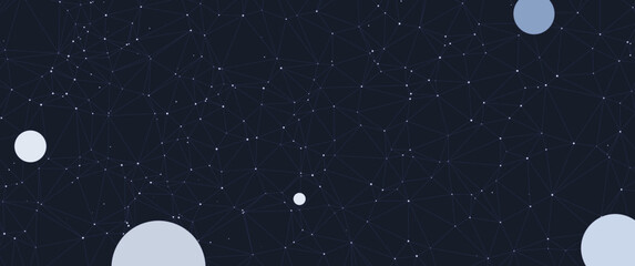 starry night sky with voronoi line diagram, star constellation vector illustration, perfect for background, desktop background, wallpaper, science illustration, graphical resources © Izzul Khaq