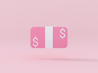 Fototapeta na wymiar 3d rendering pink money