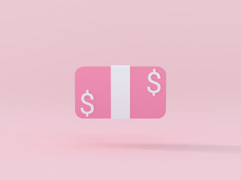 3d Rendering Pink Money