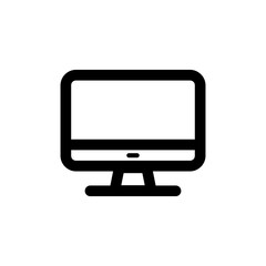 Simple And Clean Computer Monitor Outline Vector Icon Design