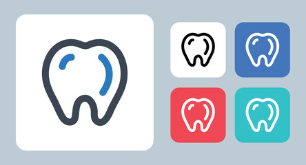 Tooth icon - vector illustration . Tooth, Teeth, Dental, Dentist, Dentistry, Anatomy, care, Stomatology, Health, sign, symbol, flat, icons .
