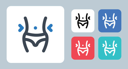 Weight Loss icon - vector illustration . Weight, Loss, slim, Diet, Exercise, Fitness, gym, Waist, Measure, fit, sign, symbol, flat, icons . 