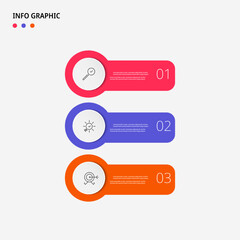 Vector Infographic design business template with icons and 3 options or steps. Can be used for process diagram, presentations, workflow layout, banner, flow chart, info graph