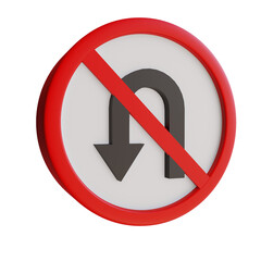 3d render illustration traffic sign