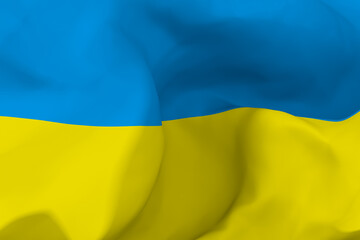 Waving ukrainian flag. 3D illustration